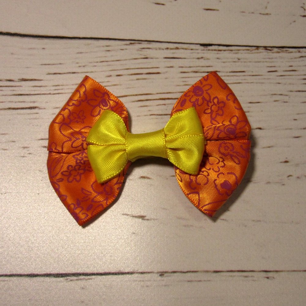 Springtime Floral Cheerful Hair Bow - Picture 3 of 3